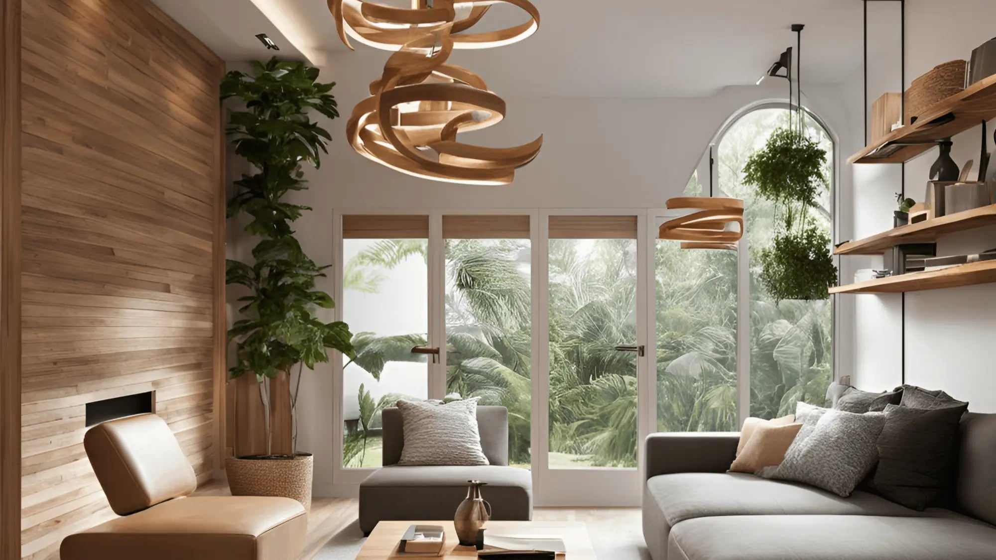 Lustre Bois : Éclairage Scandinave Noir Et Blanc En Bois Flotté – Lustria