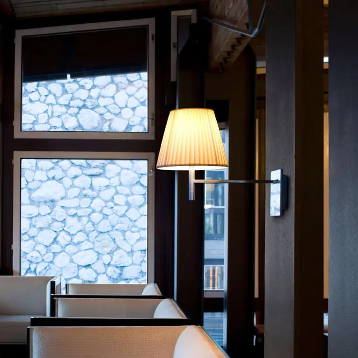 Applique Murale Classique En Tissu Blanc Noir Orange