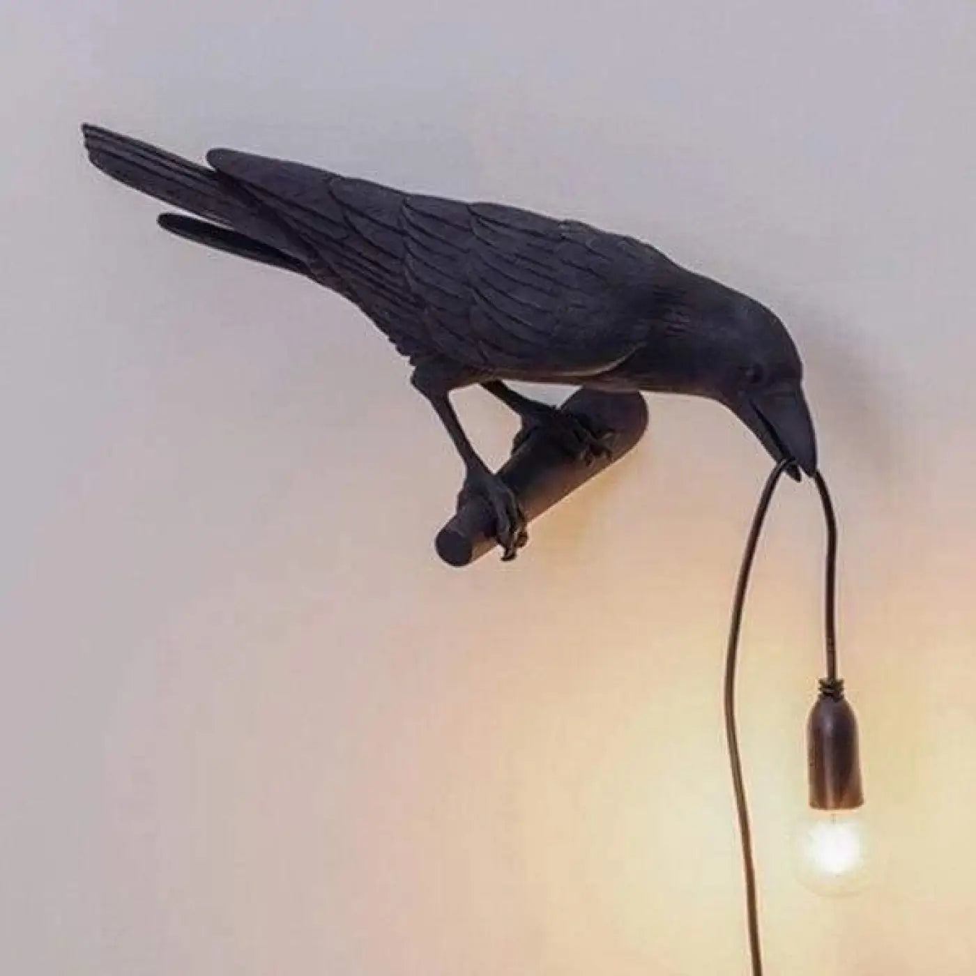 LMG Impression Sur Toile Corbeau Noir Au Clair De Lune Sur Arbre - 80x40 Cm - Décoration Murale Nature