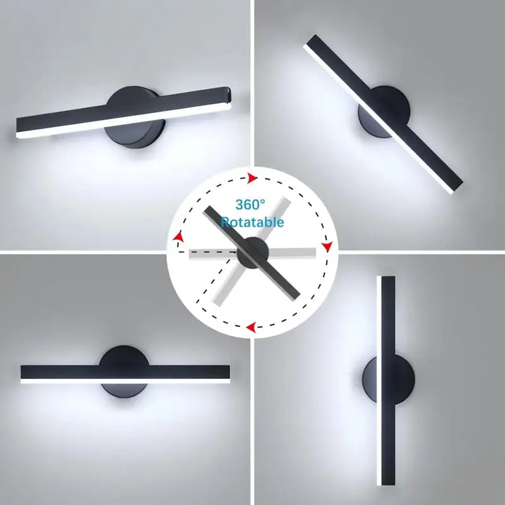 Applique Murale LED Design Élancé Minimaliste Noir Intérieur