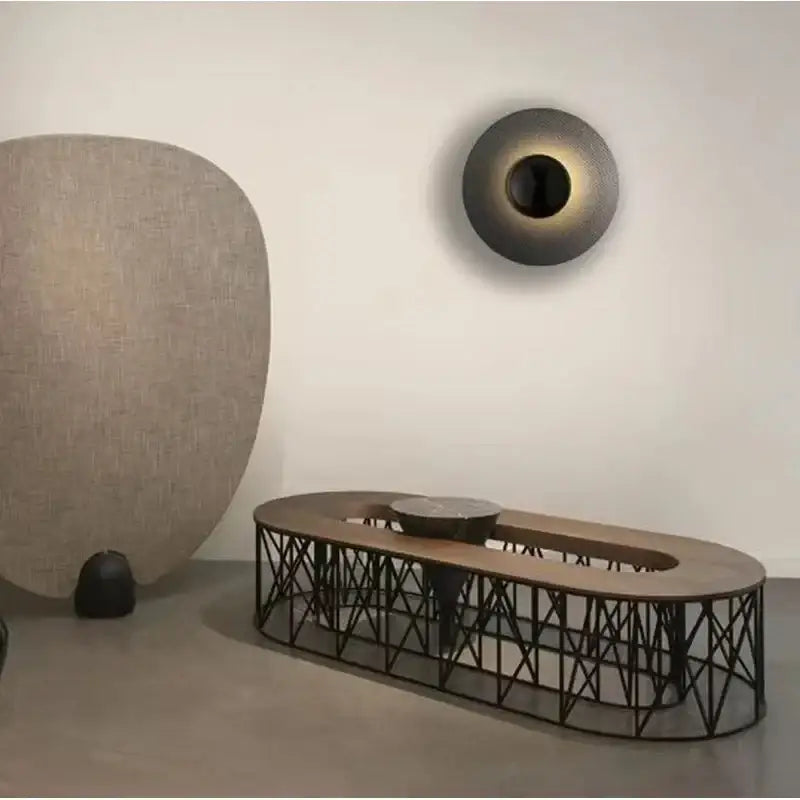 Applique Murale LED Ronde Au Design Scandinave Minimaliste Noir