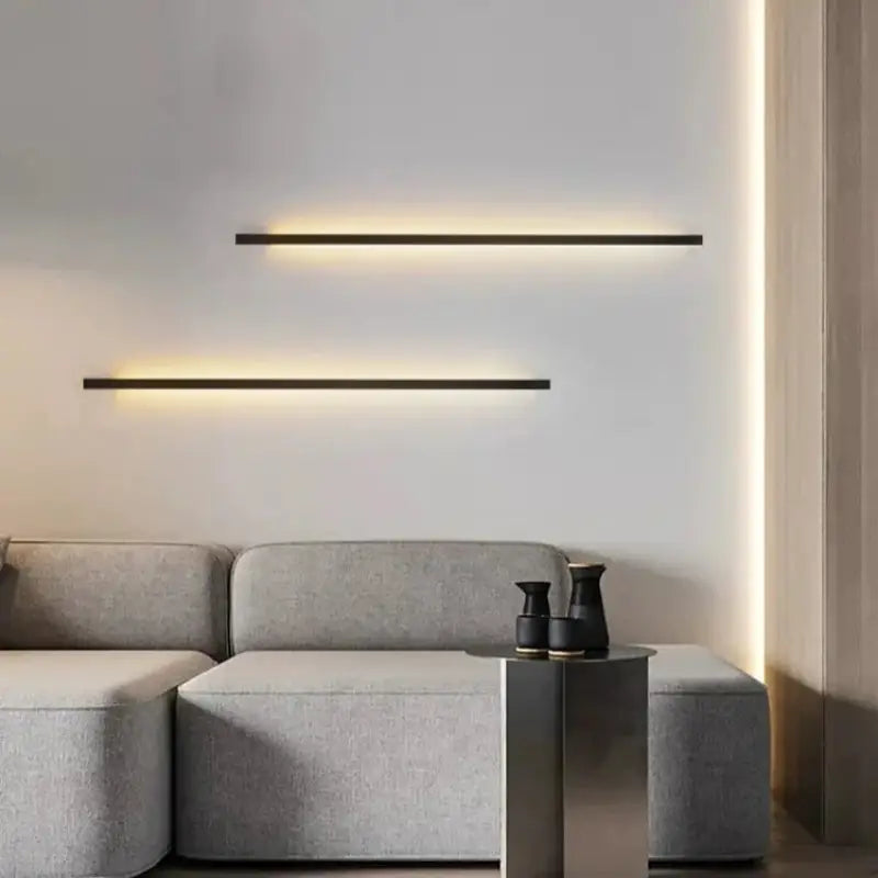 Applique Murale Moderne Verticale LED Noire Design Linéaire