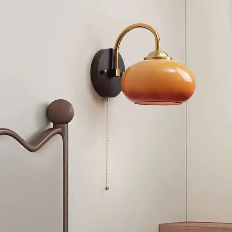 Applique murale néo rétro avec support en aluminium noir