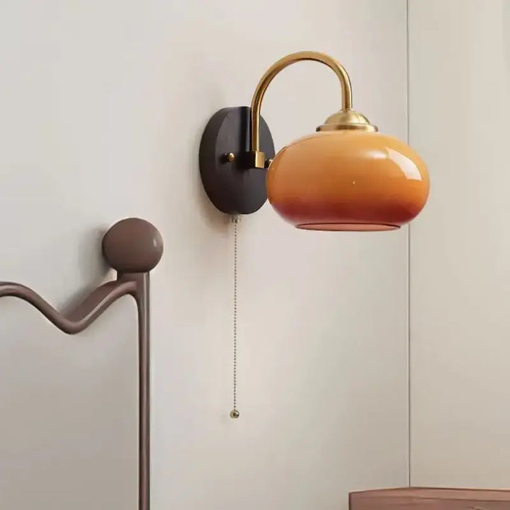 Applique murale néo rétro avec support en aluminium noir