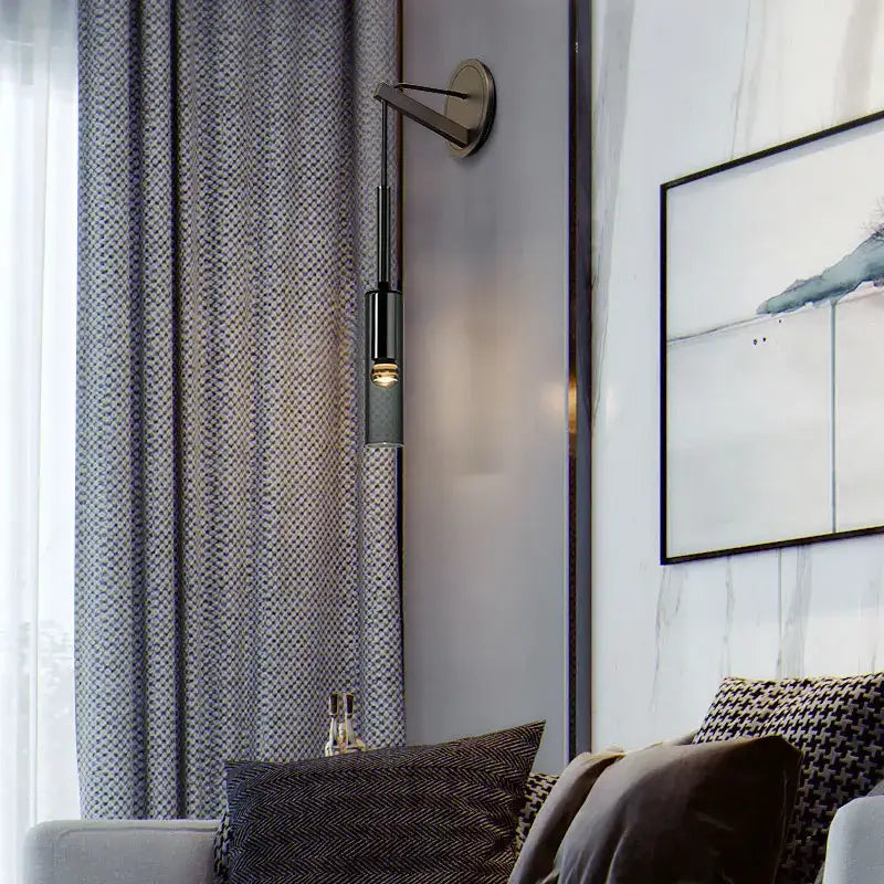 Applique Murale Noir Matte En Aluminium Design Élégant