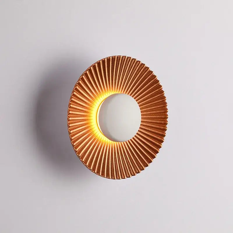 Applique murale orange en verre au design cannelé