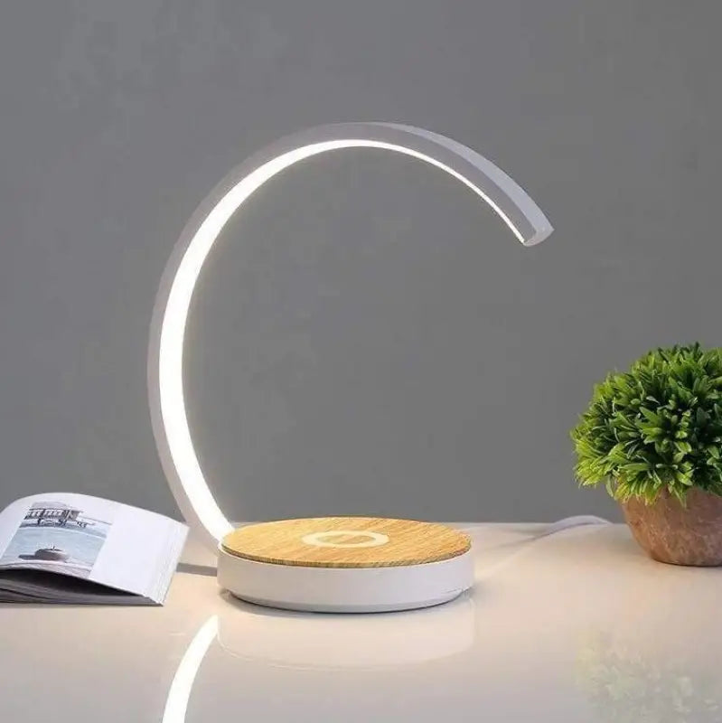 Lampe De Chevet Design LED Courbe Élégante Noir Blanc
