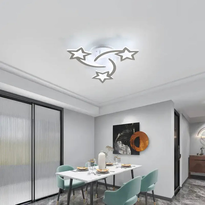 Plafonnier LED en forme d’étoiles entrelacées pour chambre d’enfant