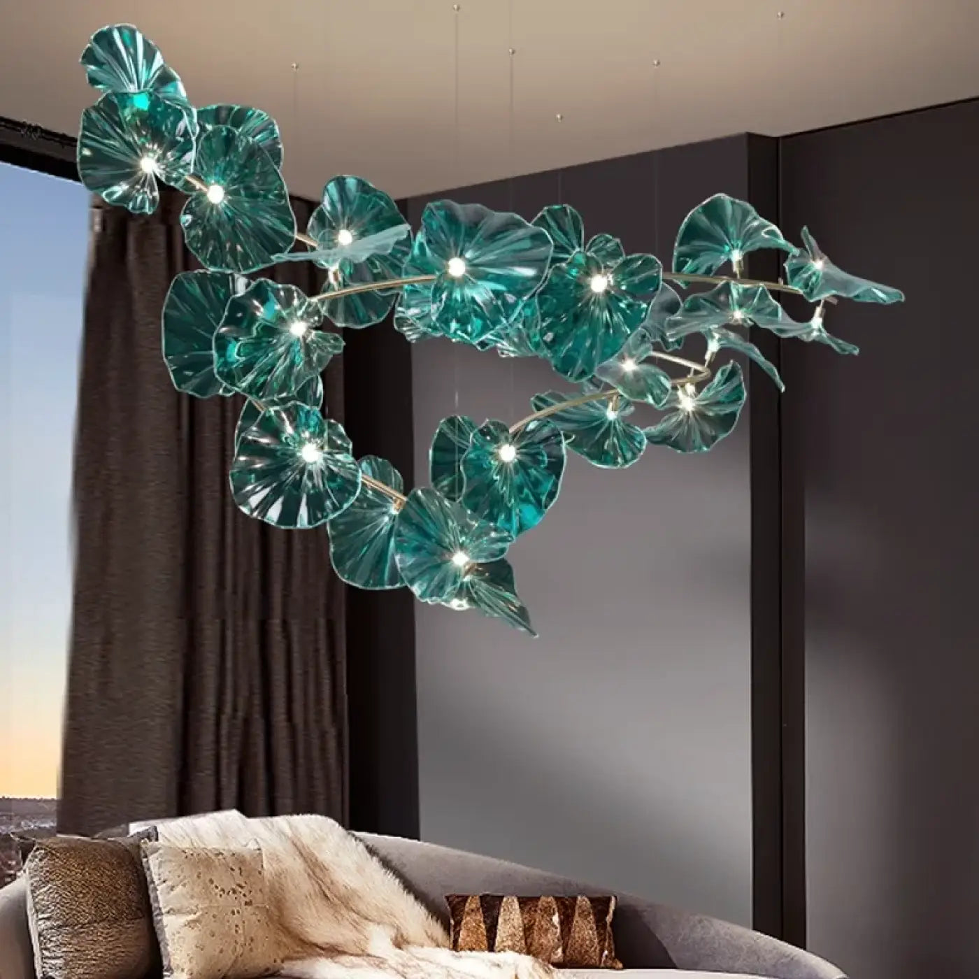 Suspension Luxe En Verre Sculpté Effet Végétal Élégant – Lustria