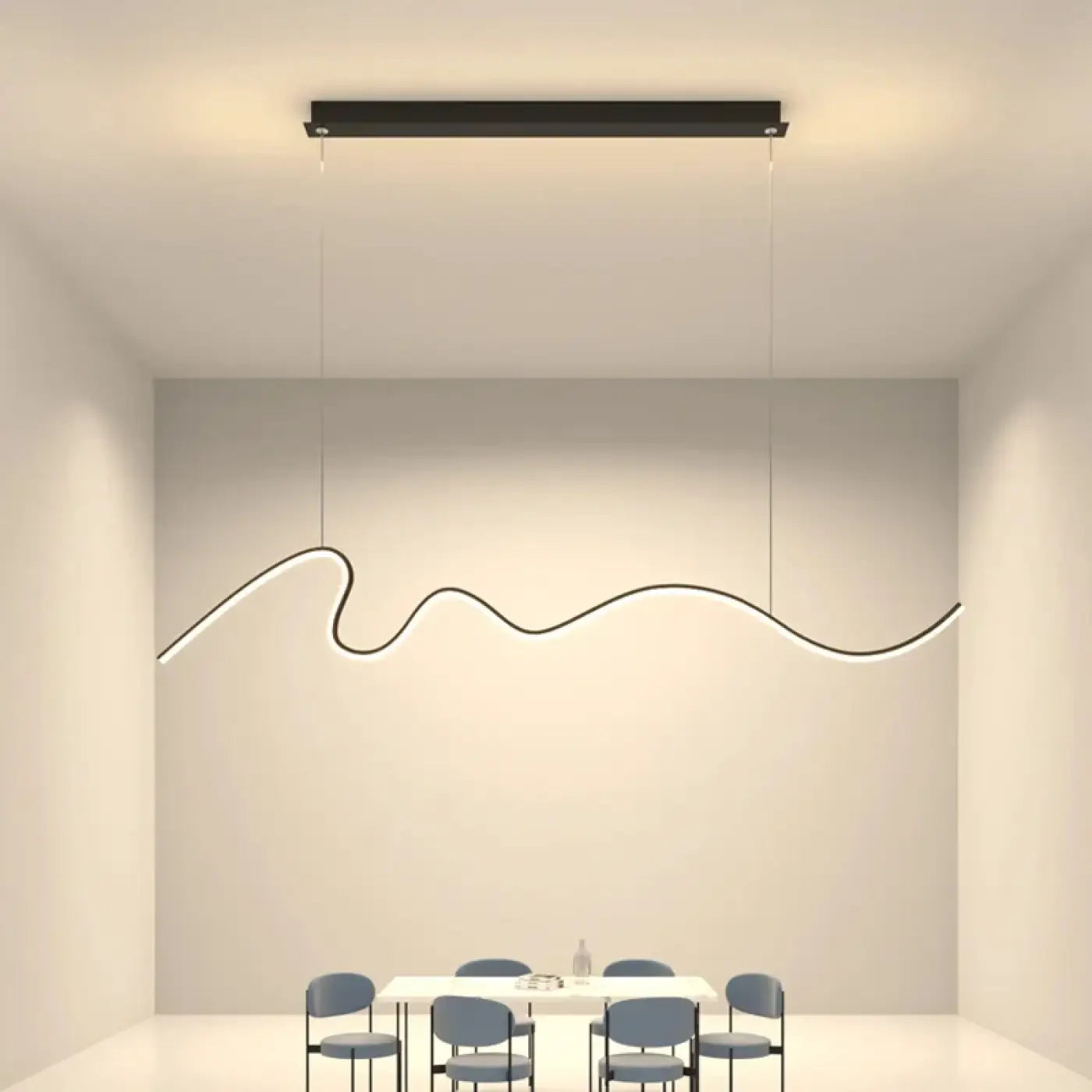 Suspension Design Sinueux Pour Intérieur Minimaliste Raffinement – Lustria