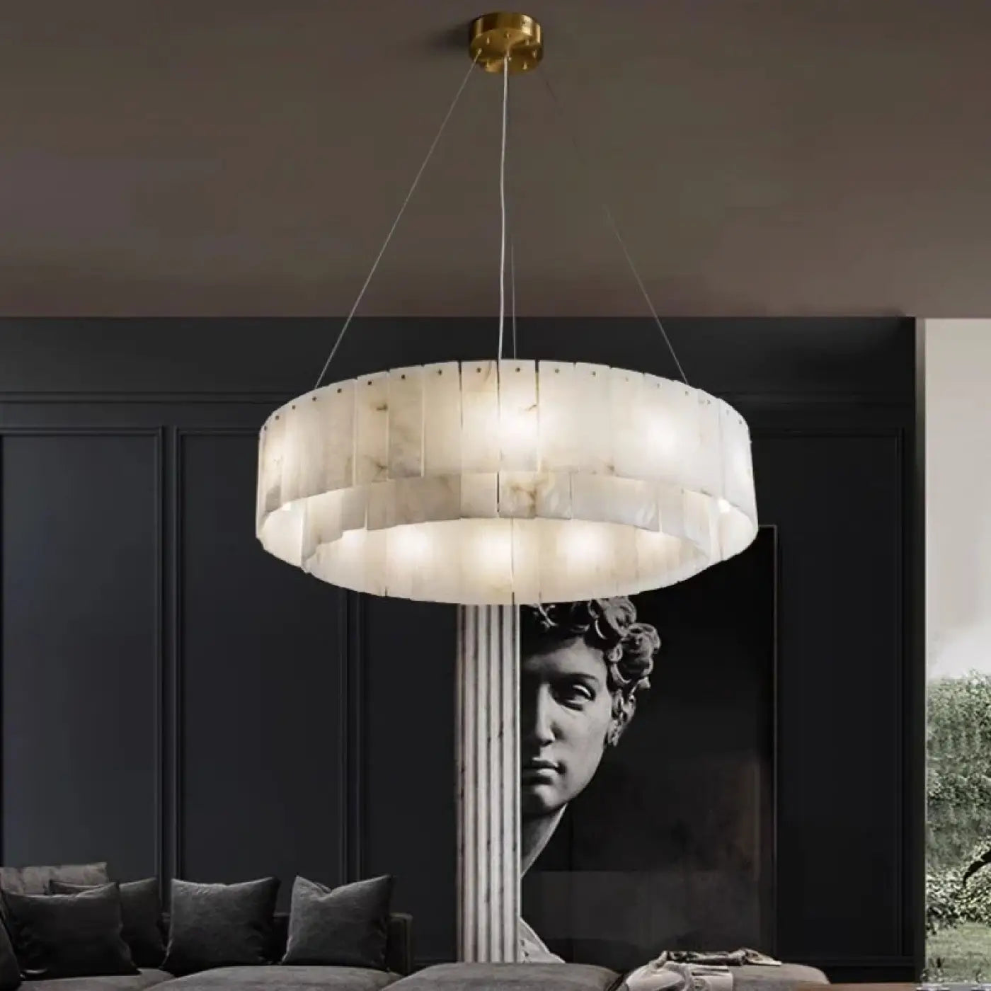 Applique Luminaire En Verre Marbré Pour Lampe Ou Lustre - Pièce Vintage