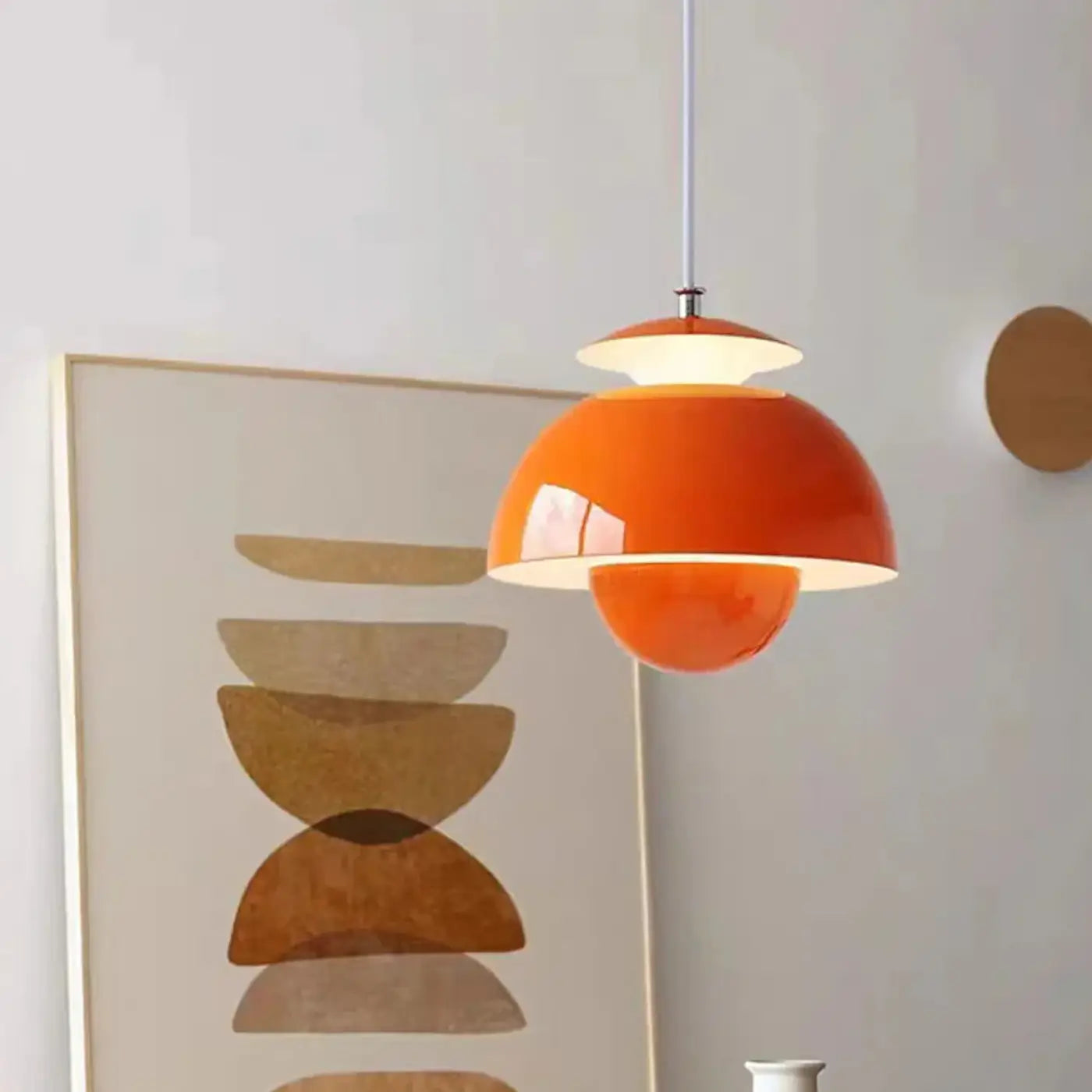 Suspension Design Vintage Emporium, Blanc, Intérieur, Douille E27, Bon état