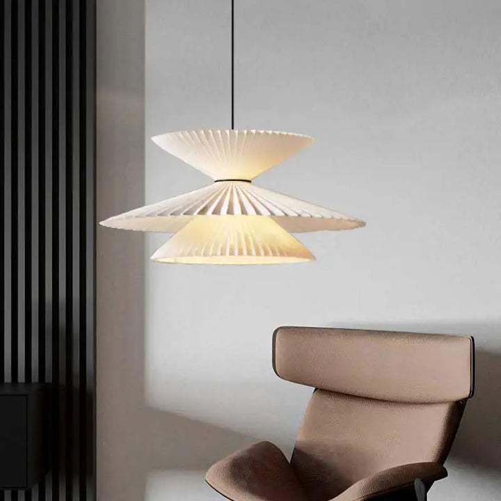 Suspension luminaire moderne plissée à étages design élégant