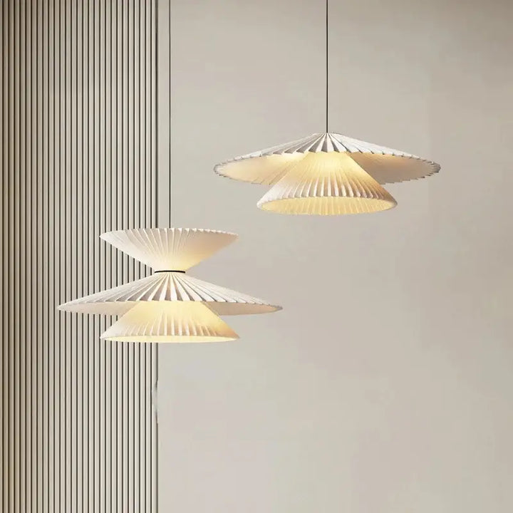 Suspension luminaire moderne plissée à étages design élégant