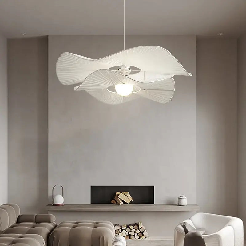 Suspension Ondulée Blanche Design Moderne Élégant et Aérien