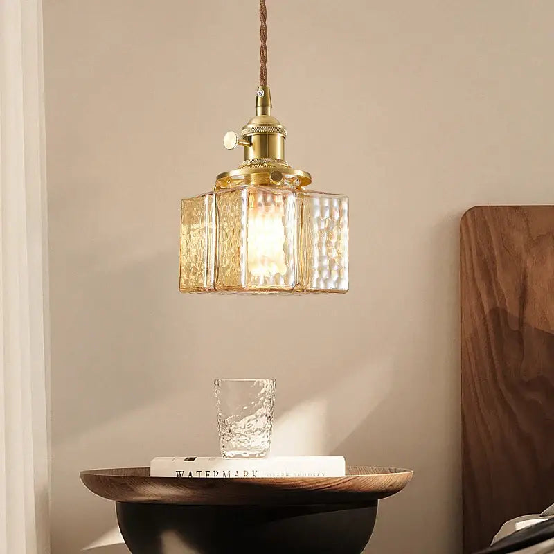 Suspension Vintage En Verre Et Laiton Pour Ambiance Douce