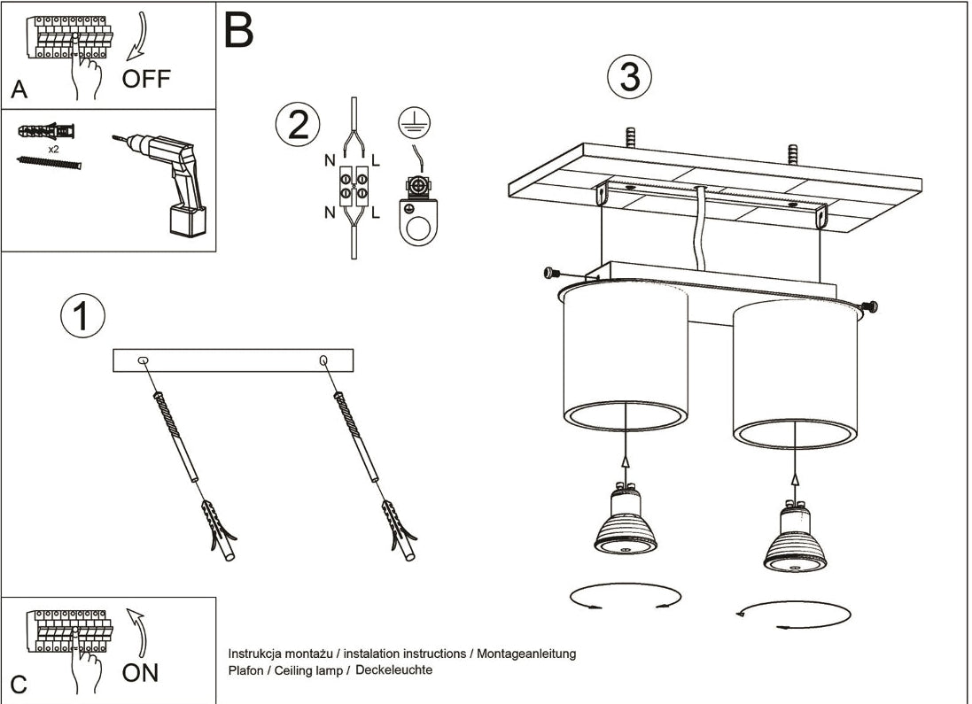 Schéma d'installation du luminaire
