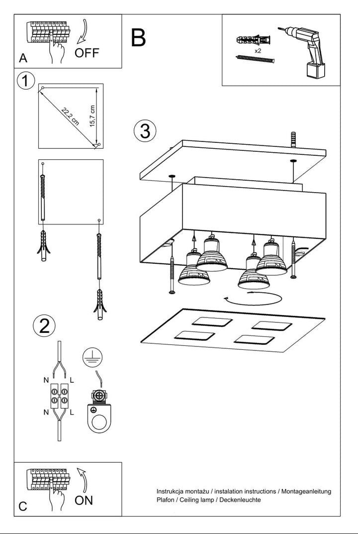 Luminaire Plafonnier | MONO 4 (Blanc)