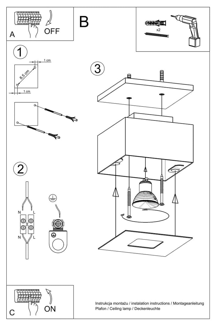 Luminaire Plafonnier | MONO 1 (Noir)