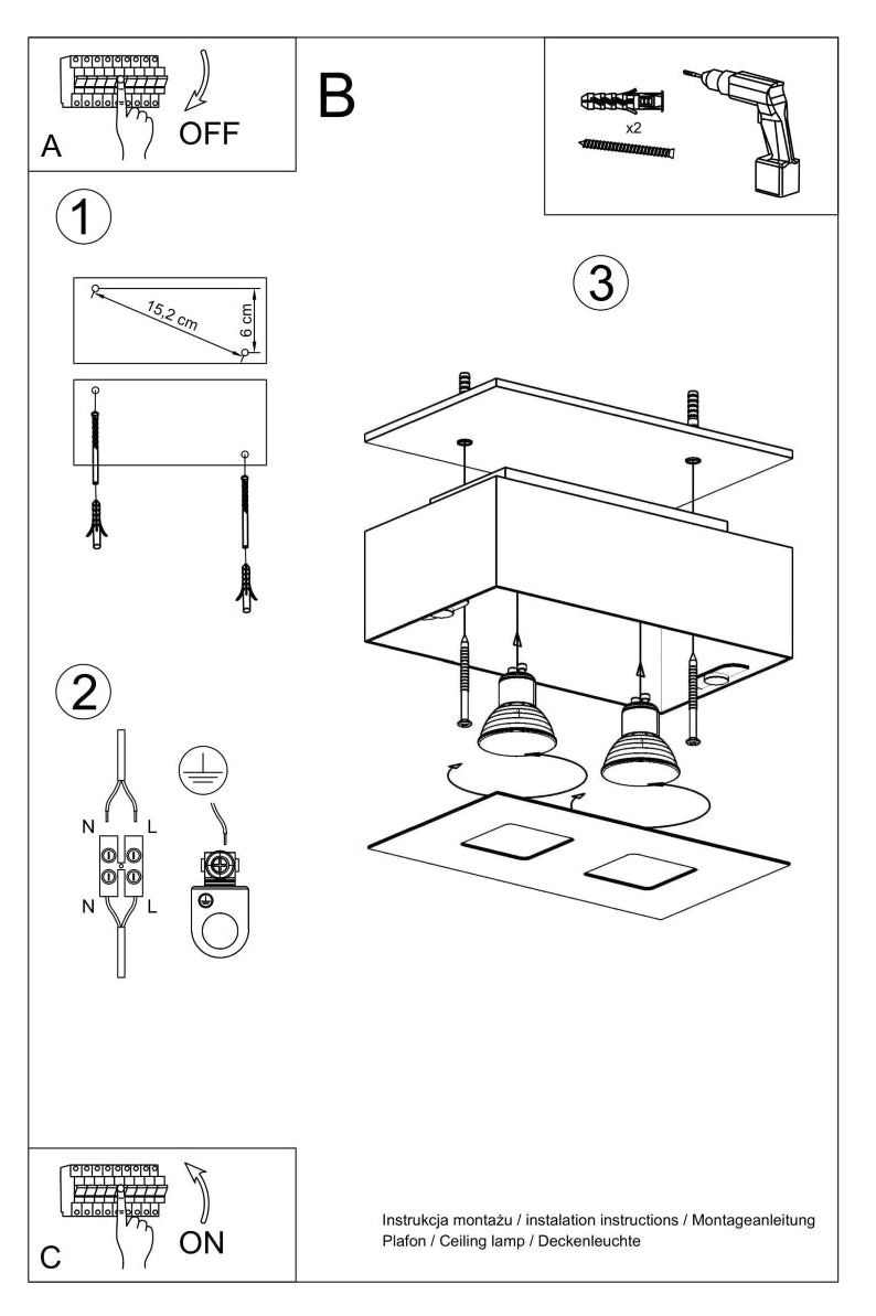 Luminaire Plafonnier | MONO 2 (Noir)