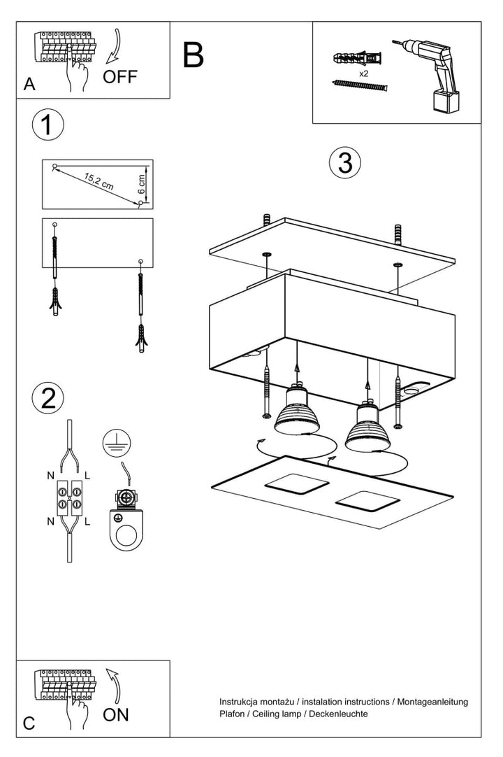 Luminaire Plafonnier | MONO 2 (Noir)