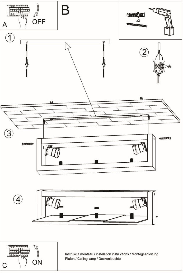 Schéma d'installation du luminaire