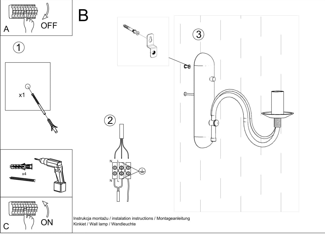 Schéma d'installation du luminaire