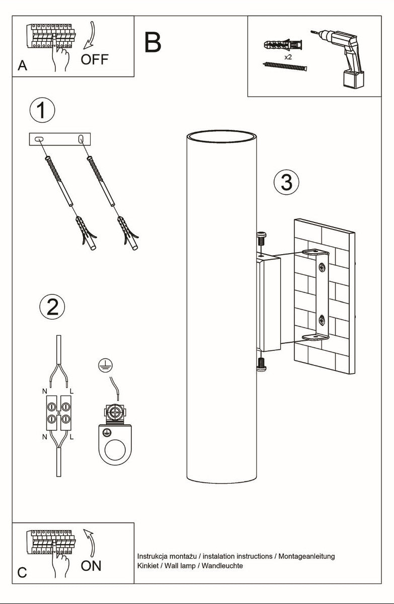 Schéma d'installation du luminaire