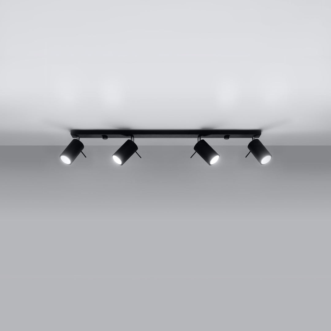 Luminaire Plafonnier noir éteinte, vue rapprochée