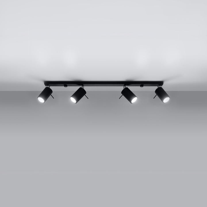 Luminaire Plafonnier noir éteinte, vue rapprochée