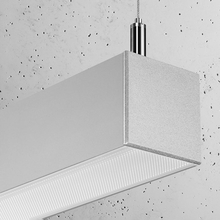 Suspension linéaire PINNE gris éteinte, détail du profilé