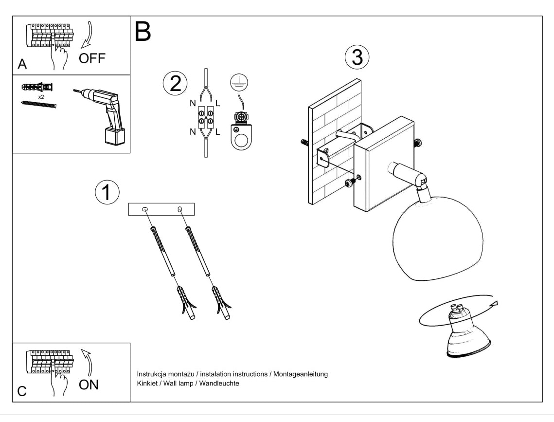 Schéma d'installation du luminaire