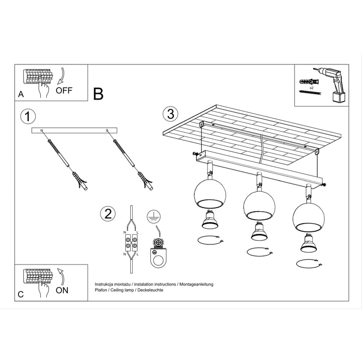 Luminaire Plafonnier | OCULARE 3 (Blanc)
