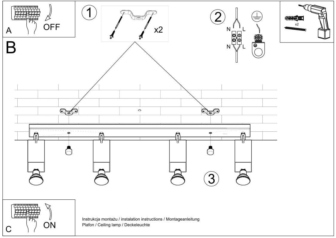 Schéma d'installation du luminaire