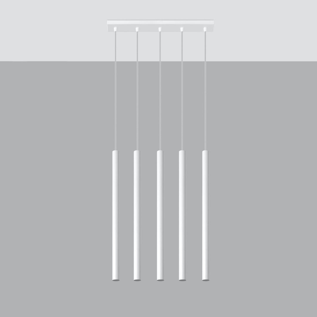 Suspension tube fin blanc éteinte