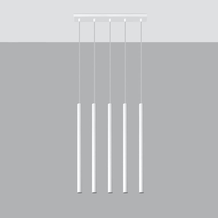 Suspension tube fin blanc éteinte