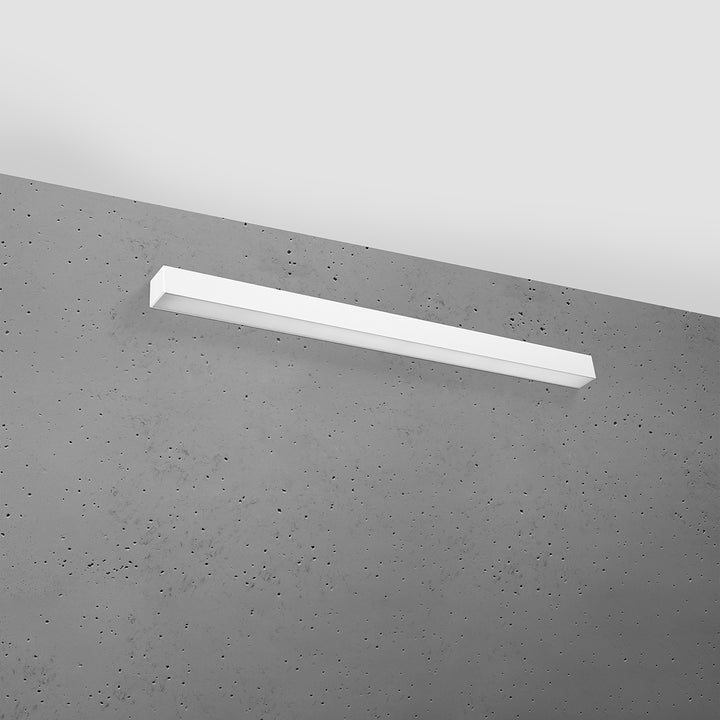 Applique murale linéaire PINNE blanc éteinte, posée au mur