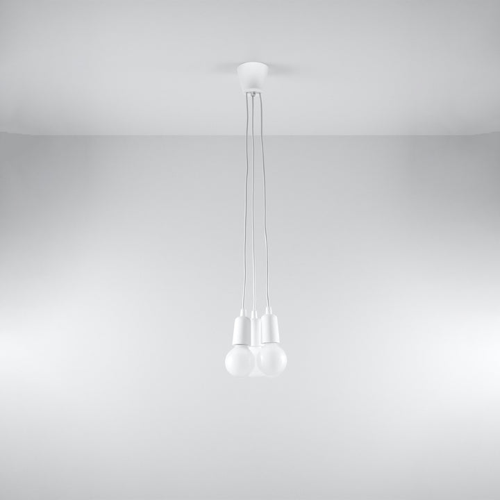 Suspension Luminaire blanc éteinte, vue rapprochée