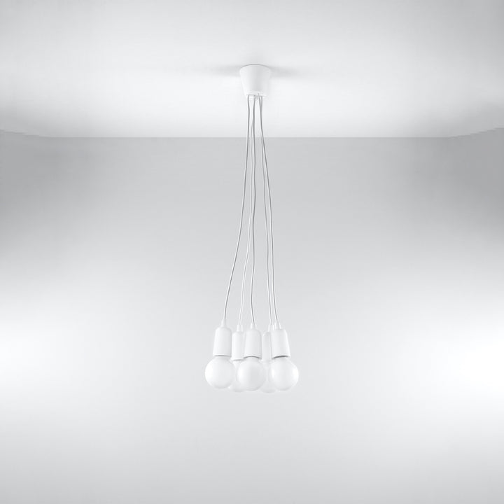 Suspension Luminaire blanc éteinte, vue rapprochée