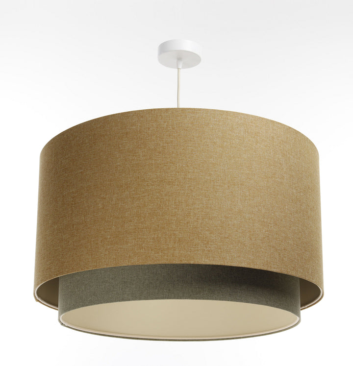 Suspension Luminaire| DUO BOHO ELEGANT (Jaune Moutarde/Olive/Ecru)