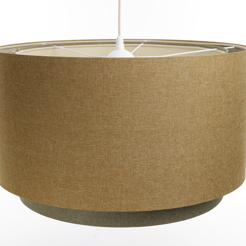 Suspension Luminaire| DUO BOHO ELEGANT (Jaune Moutarde/Olive/Ecru)