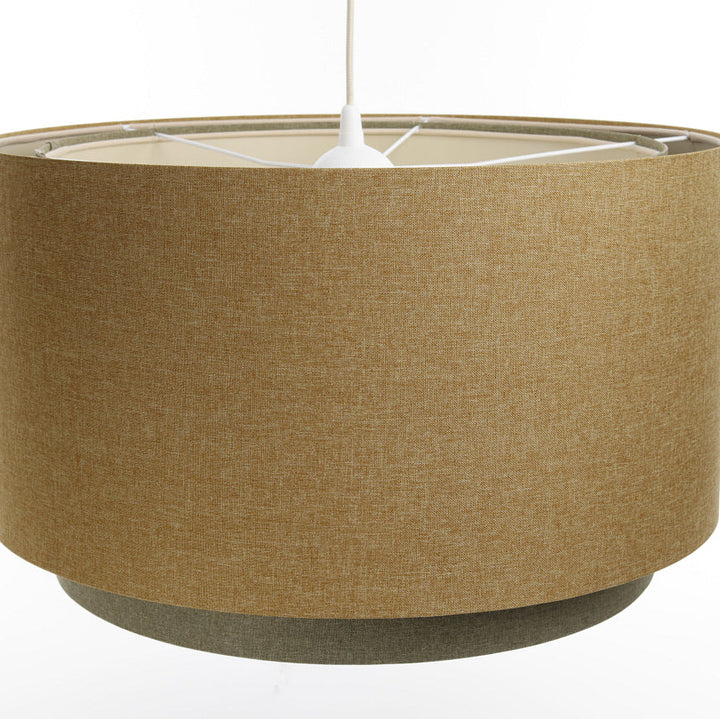 Suspension Luminaire| DUO BOHO ELEGANT (Jaune Moutarde/Olive/Ecru)