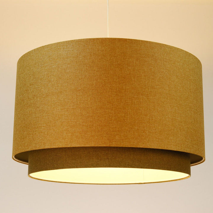 Suspension Luminaire| DUO BOHO ELEGANT (Jaune Moutarde/Olive/Ecru)