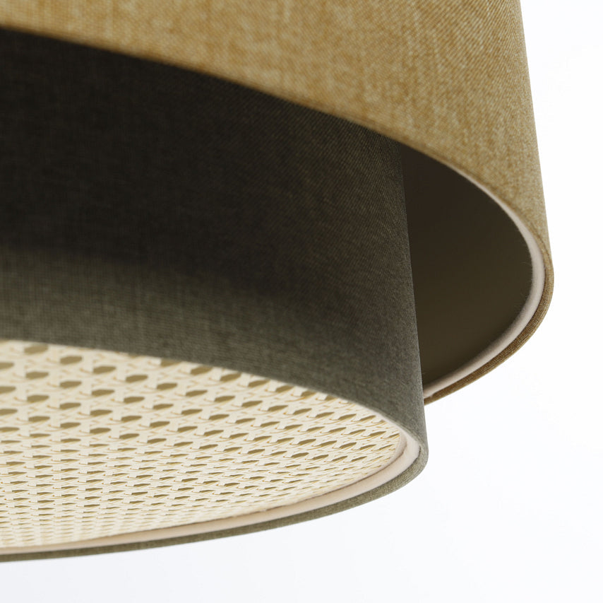 Suspension Luminaire | RATTAN Diffuser (Jaune Moutarde/Gris Vert/Ecru)