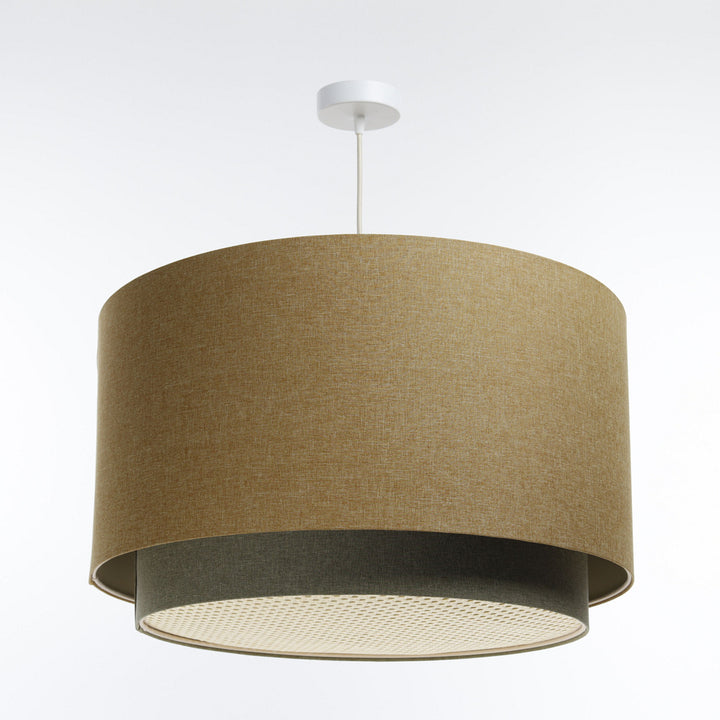 Suspension Luminaire | RATTAN Diffuser (Jaune Moutarde/Gris Vert/Ecru)