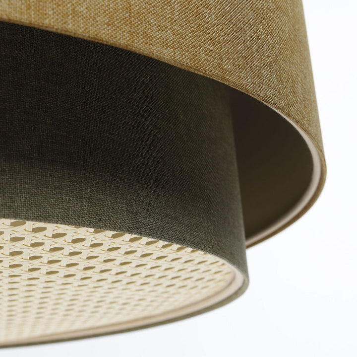 Suspension Luminaire | RATTAN Diffuser (Jaune Moutarde/Gris Vert/Ecru)