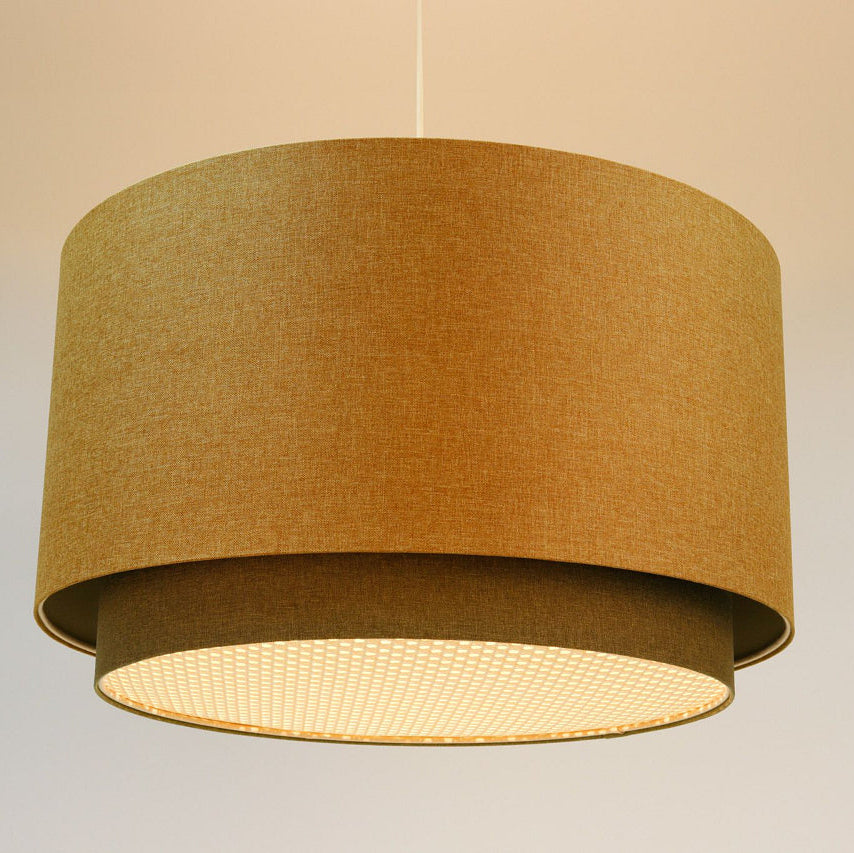 Suspension Luminaire | RATTAN Diffuser (Jaune Moutarde/Gris Vert/Ecru)
