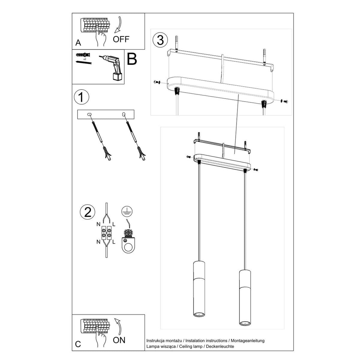 Schéma d'installation du luminaire