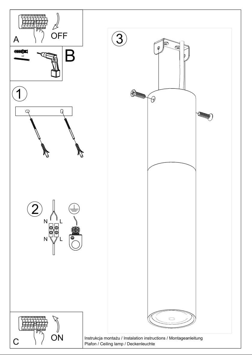 Schéma d'installation du luminaire