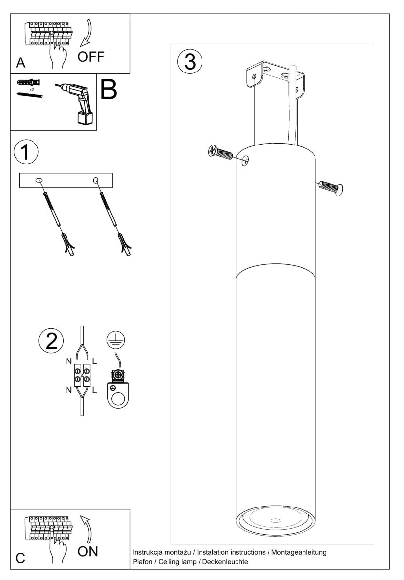 Schéma d'installation du luminaire